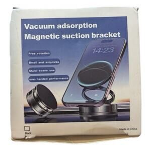Magnetic Suction Bracket Phone Holder Black Universal Free Rotation One-Handed
